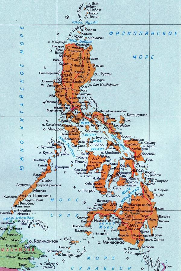 Филиппины - карта страны