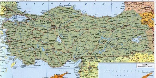 Турция - карта страны