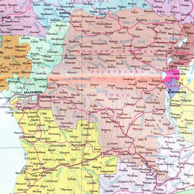 ДР Конго - карта страны