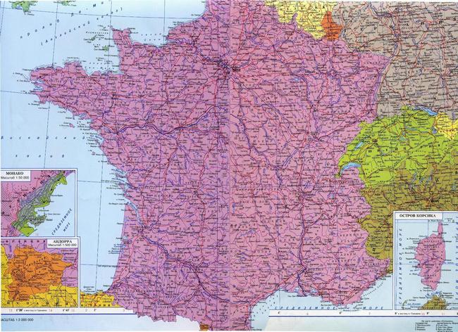 Франция - карта страны