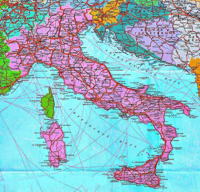 Италия - карта страны