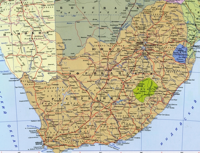 ЮАР - карта страны