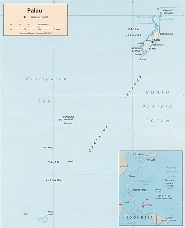 Палау - карта страны