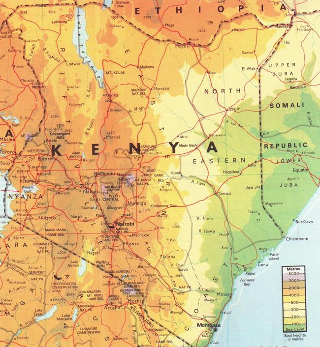 Кения - карта страны