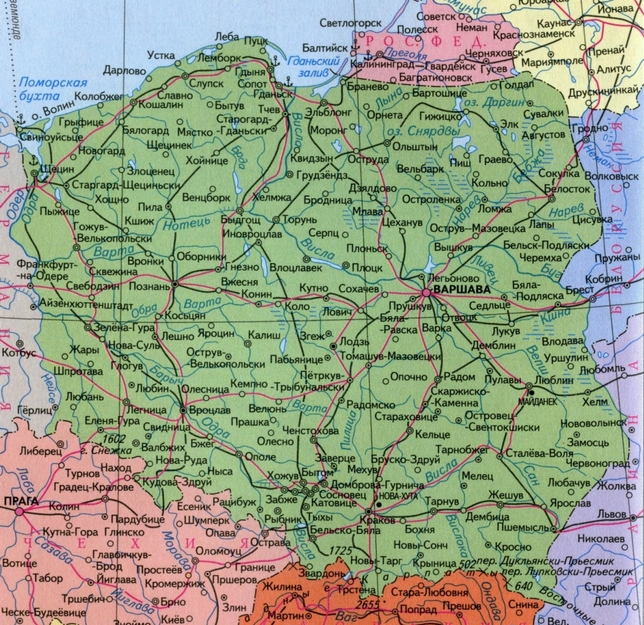 Польша - карта страны