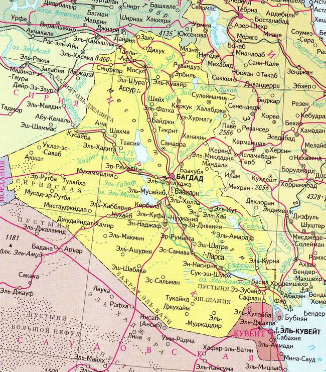 Ирак - карта страны