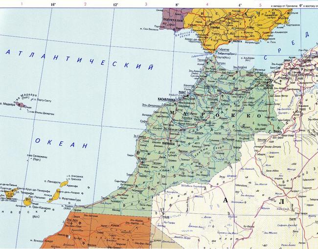 Марокко - карта страны
