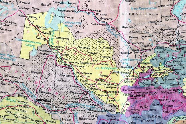 Узбекистан - карта страны
