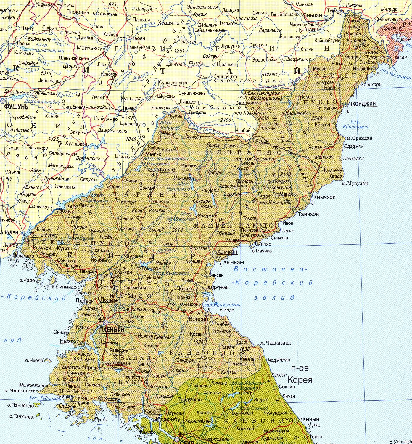 Покажи на карте северную корею. Физическая карта Северной Кореи. Корейская народно-Демократическая Республика на карте. Географическая карта Северной Кореи. Подробная карта Северной Кореи.