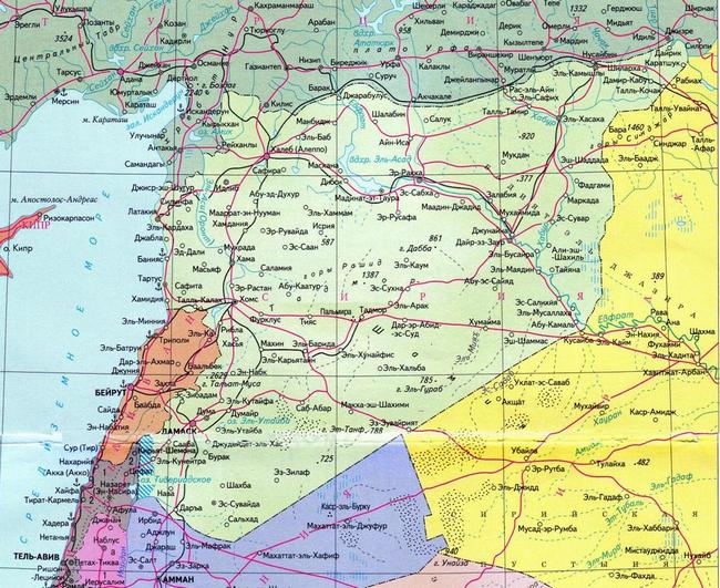 Сирия - карта страны