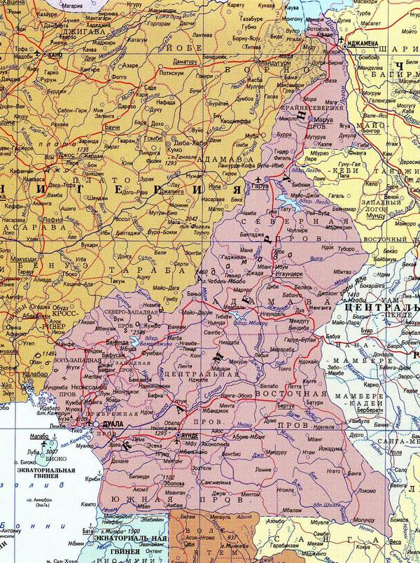 Камерун - карта страны
