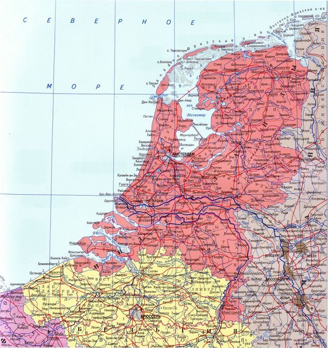 Нидерланды - карта страны