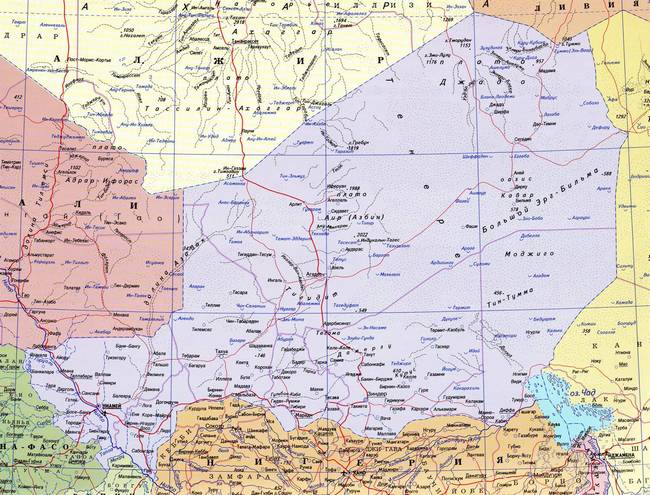 Нигер - карта страны