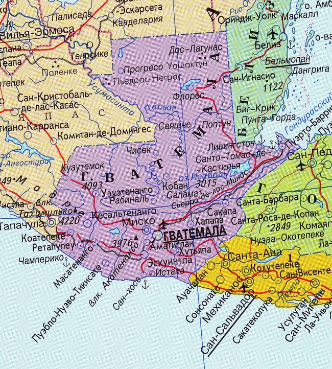 Гватемала - карта страны