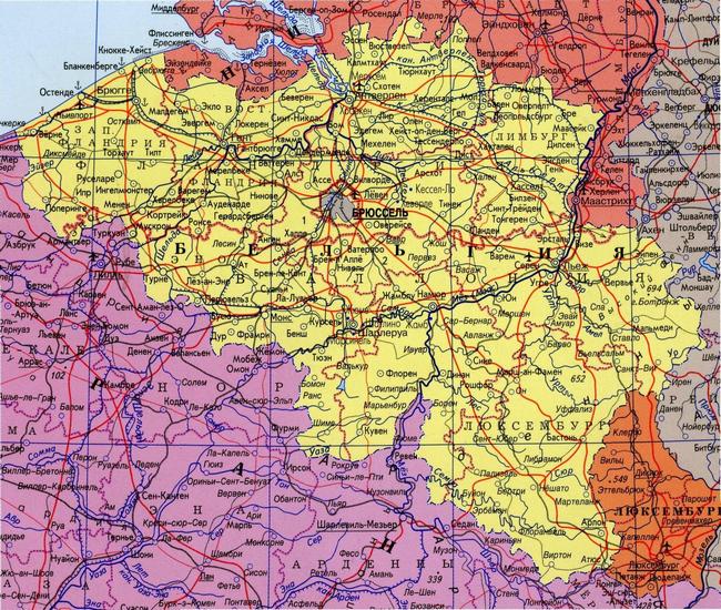 Бельгия - карта страны