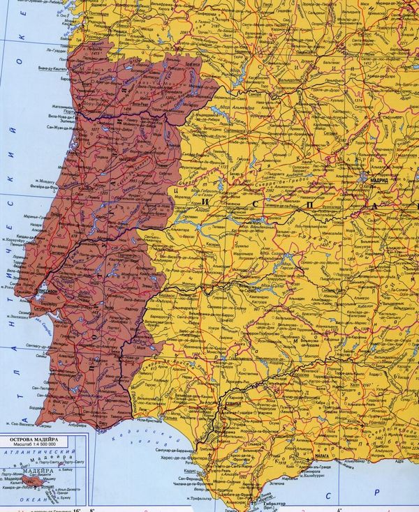 Португалия - карта страны