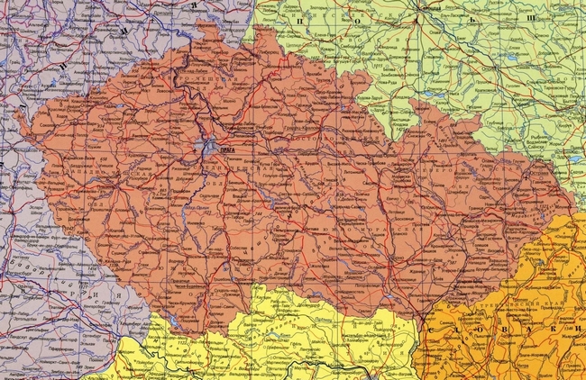Чехия - карта страны
